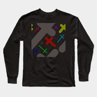 christian cross themed fabric pattern graphic design by ironpalette Long Sleeve T-Shirt